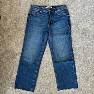 Mango Women's Straight Leg Jeans - Dark Blue